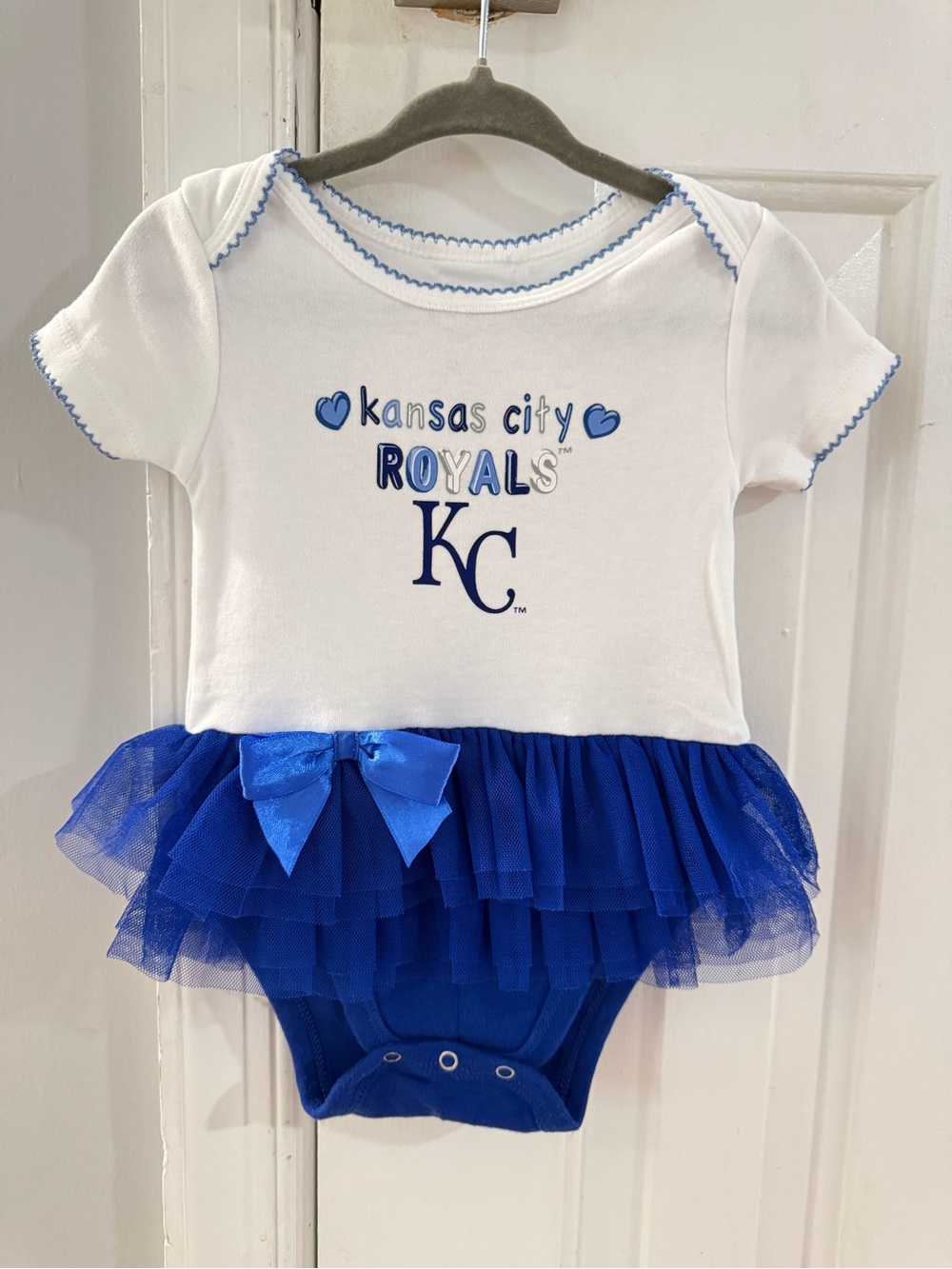 MLB Kansas City Royals White & Blue Tulle Onesie